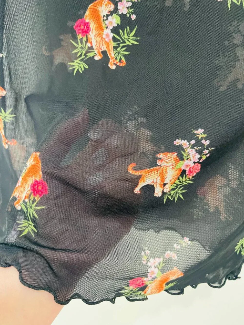 Tiger Mesh Crop Top - Picture 2 of 7